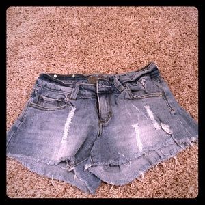 Red Rivet high waisted booty shorts